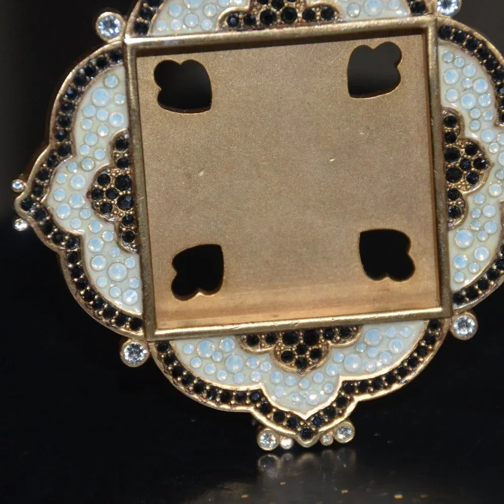 RARE RETIRED JAY STRONGWATER WARNER BLACK PAVE DIAMOND LACE CRYSTAL ENAMEL FRAME